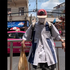 日系cityboy短袖衬衫男女夏季潮牌美式复古衬衣工装外套CG66-P35，男装衬衫，星座1109-3