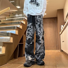 迷彩休闲裤男士韩版潮流高街帅百搭口袋2024秋冬ins长裤K5748-P47，男装休闲裤，星座412-3
