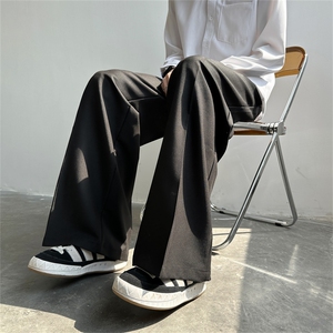 微喇叭西裤男韩版潮流高街帅气2023春夏季ins宽松休闲裤K3421-P36