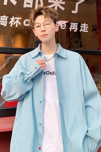 2025 春季新款 港风外景大码条纹彩色扣子衬衫M-5X HC25102-特P35图片