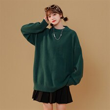 纯色圆领毛衣女跑量款 M01 P40图片