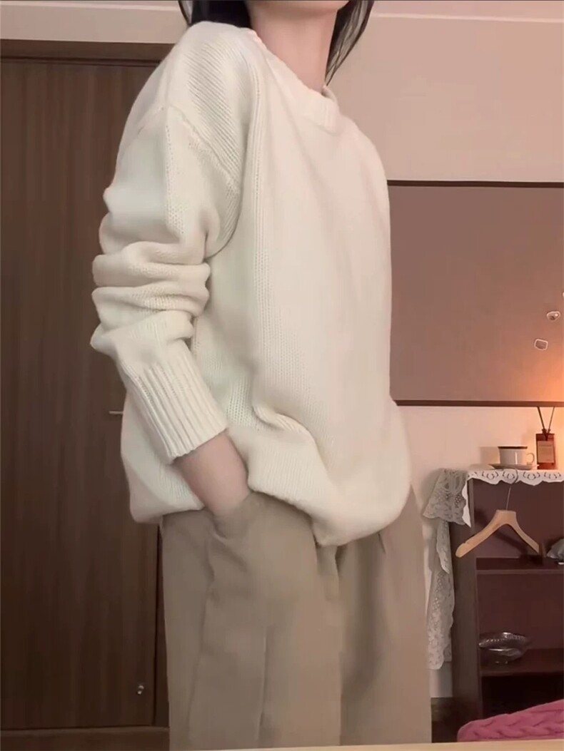 新款女装宽松百搭时尚羊毛衫羊毛保暖上衣,女装羊毛衫,恩泰羊绒