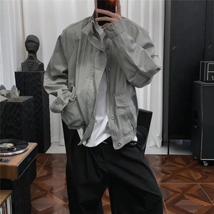 美式复古工装牛仔外套男春秋季宽松百搭休闲飞行员夹克W6668-P99图片