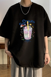 麂皮绒短袖t恤男大码半袖男 酒店风 JD82332-P25图片
