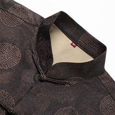 香云纱唐装男中老年夏季短袖衬衫真丝风夏装爸爸装T恤，男装T恤，钱塘723