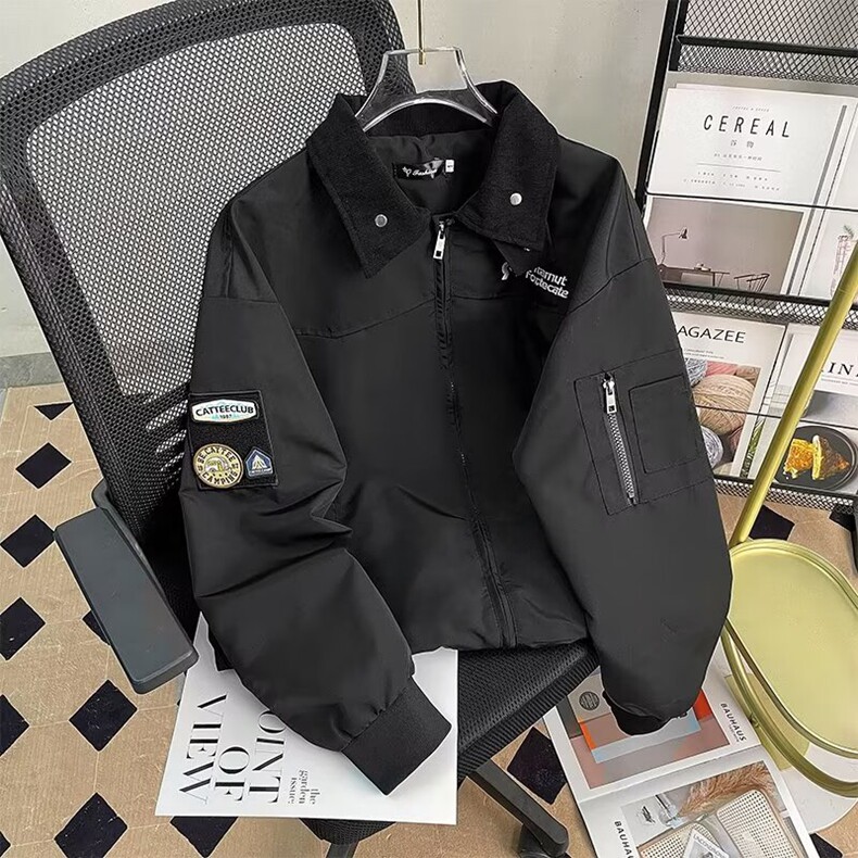 美式复古街头工装休闲夹克男高街vibe嘻哈休闲宽松翻领棒球服潮,男装夹克,星座218-8
