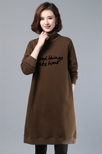 长袖卫衣女2021春新款秋冬加厚中长款宽松韩版ins加绒打底女上衣图片
