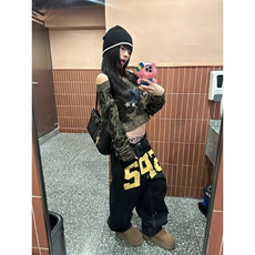 高街潮牌新款刺绣牛仔裤男黑色破洞补丁弹力修身小脚裤长裤子，男装牛仔裤，星座1210-1