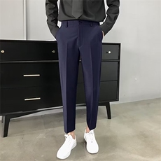 轻熟风韩版垂感小西裤男潮流九分男士商务休闲烫痕直筒西装裤K11，男装西裤，星座1116A-2（原606A-1）
