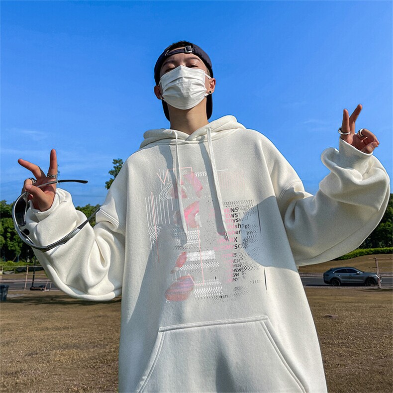 抖音得物供货 可提供视频 春装重磅美式宽松连帽卫衣DL2401图片