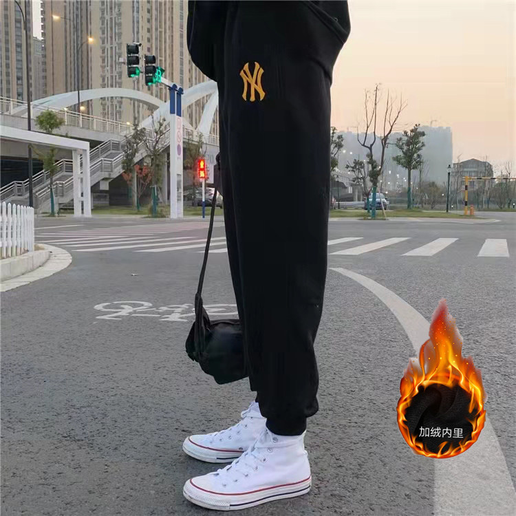 冬季裤子洋基队时尚休闲百搭加绒卫裤水貂绒A068-HMFSK79-TP68,男装休闲裤,电商A068