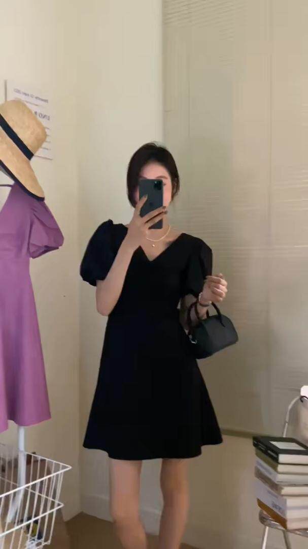 欧货同款收腰设计连衣裙，超显瘦，女装连衣裙，玩美