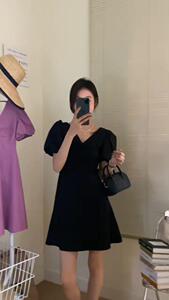 欧货同款收腰设计连衣裙，超显瘦图片