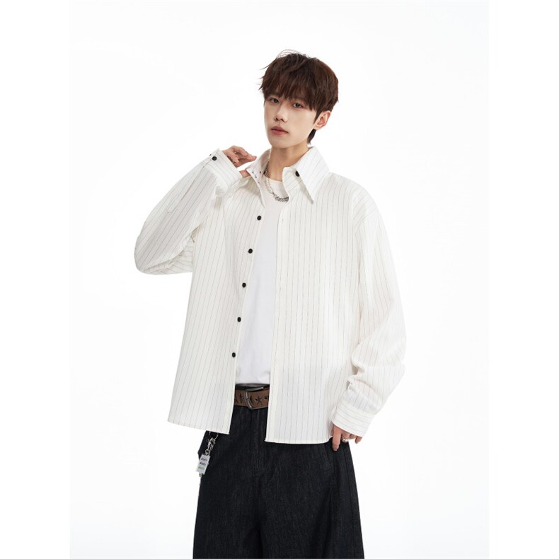 xz603-CS5171-特P50-控98，抖音高质量衬衫百搭基础条纹老钱，男装衬衫，星座603