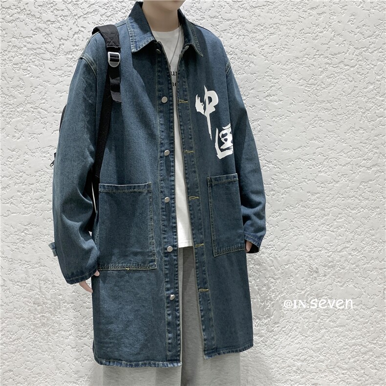 FY638-78限价108日系风衣港风长款大码宽松衣服休闲潮流秋季过膝,男装风衣,星座116