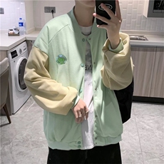 外套男装秋2022ins潮棒球服男生华夫格卡通青蛙外套上衣J3217P55，男装夹克，星座1116-2