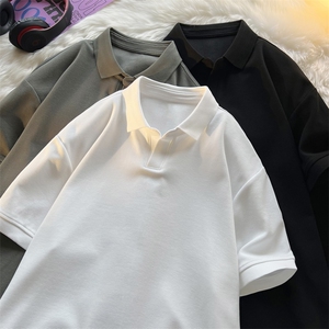 高品质夏男冰丝POLO衫纯色五分袖T恤衫T133 P35图片