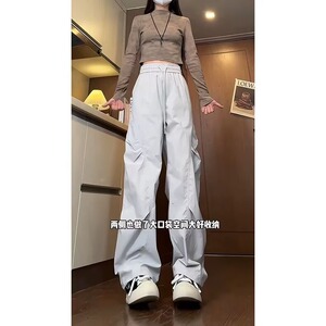 K336-P32 夏季薄款休闲冰丝裤男女同款立体腰围百搭图片