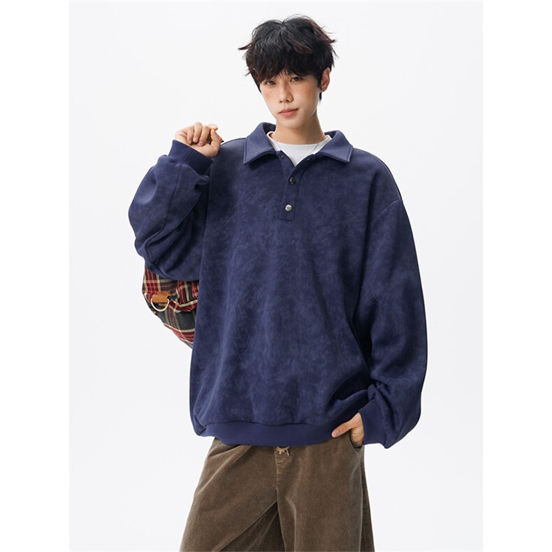 现货WY10165-特P48 控88美式复古解构拼接大码男宽松情侣套头卫衣图片