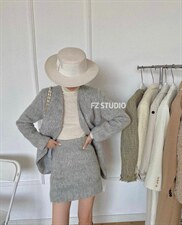 【现货】毛呢套装，女装职业装，F/TU