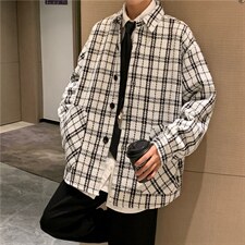 呢料加厚港风情侣宽松大码夹克外套男//A338-1W15P90，男装夹克，电商D325