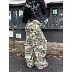 重磅迷彩大口袋工装休闲裤男高街cleanfit宽松休闲阔腿裤NZB196，男装工装外套，星座516A