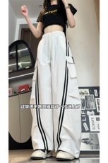 韩系慵懒休闲风宽松阔腿休闲裤男女同款垂感长裤K755TP48控78，男装休闲裤，电商A102B