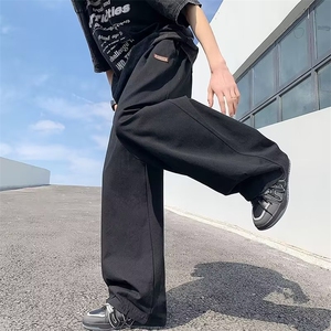 新款时尚潮男百搭宽松阔腿裤图片