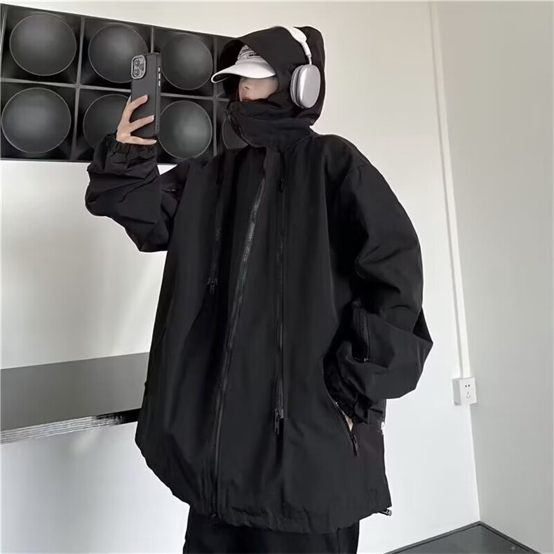 J22-P382025新款冲锋衣外套男款春秋潮牌男装工装痞帅夹克男生,男装夹克,电商B323A