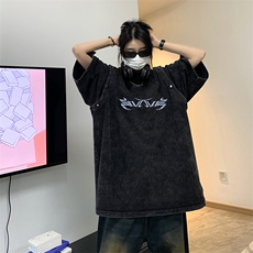 T023-P48美式水洗280克纯棉一件两穿T恤背心，男装T恤，星座1501-1