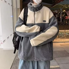 羊羔毛外套棉衣男士冬季韩版潮流加绒加厚保暖棉服宽松羊羔绒棉袄，男装棉衣，星座1013