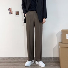 阔腿冰丝西裤男宽松直筒裤子新款休闲裤男士垂感黑色西装长裤K99，男装休闲裤，星座1116A-2（原606A-1）