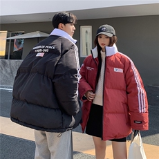 EQ336美式拼接撞色印花棉服外套男2024新款情侣装冬装面包服棉衣，男装棉衣，电商C306-1