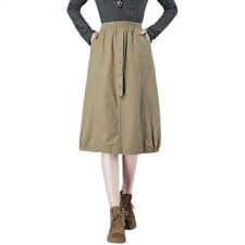 2021秋冬新品纯棉半身裙松紧腰305款，女装半身裙，秋牧寒烟