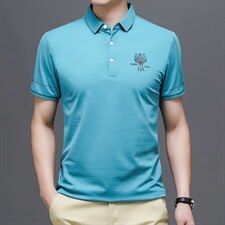 polo衫男夏季新品免烫翻领短袖t恤男高级感商务休闲半袖体恤P56，男装T恤，钱塘6003A(原)4033A