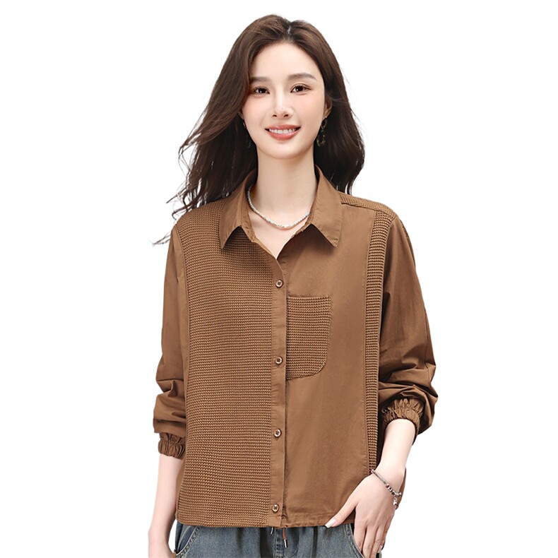 时尚百搭女士长袖衬衫优雅气质修身显瘦上衣高品质面料舒适透气,女装衬衫,叶笙衣
