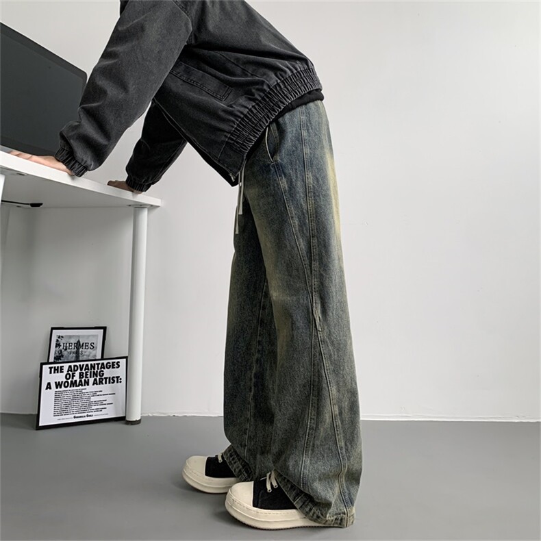 【主推现货S-4XL】水洗直筒牛仔裤男宽松长裤A080-8206-P65控88,男装牛仔裤,电商A080