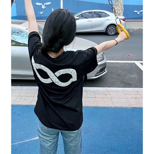万针全刺绣工艺抖音得物高品质260克重磅纯棉双纱美式高街短袖T恤图片