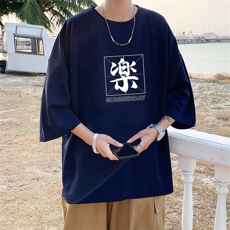 Q11197-P30春夏季七分袖t恤男大码五分袖男短袖中袖,男装T恤,电商A040