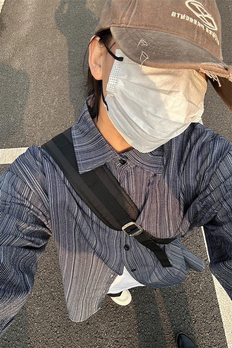 2026春夏新款提花条纹长袖衬衫高品质条纹衬衫复古外套CS252-P40,男装衬衫,星座301C-5