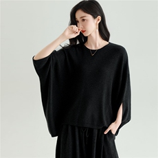 2025秋冬百搭时尚简约圆领长袖针织衫，女装针织衫/毛衣，雅之冉羊绒