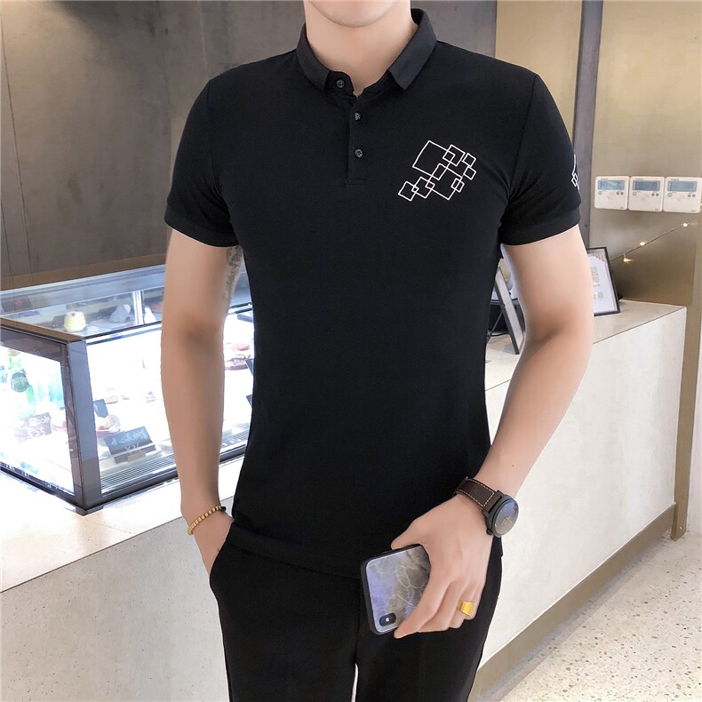 19夏新款男polo衫刺绣休闲韩版修身百搭打底衫短袖102A-PL04图片