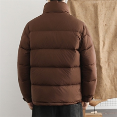 极简风立领休闲羽绒服男士高端90白鸭绒保暖上衣冬季御寒外套，男装羽绒服，星座914
