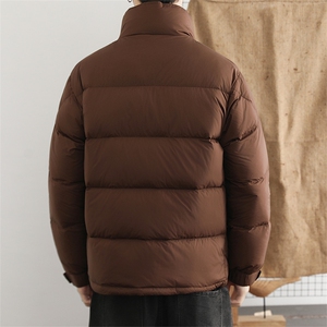 极简风立领休闲羽绒服男士高端90白鸭绒保暖上衣冬季御寒外套图片