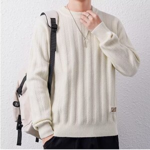 YC279-P53 2025冬季新款男士毛线衣圆领套头百搭加厚针织打底衫图片