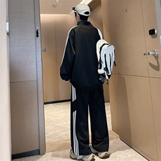 美式卫衣男春秋季2025新款立领半拉链长袖套头宽松休闲卫裤两件套，男装休闲套装，星座410-6（原星座1304-1）
