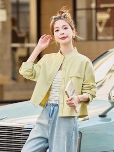 小个子牛仔短外套女2026春秋薄款衬衫宽松休闲开衫背心上衣图片