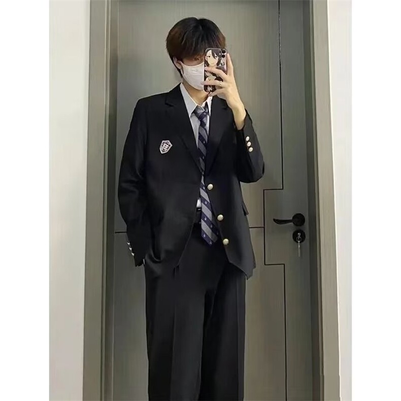 DXZ32-P65日常春秋套装宽松班服西服送徽章男休闲西服-网图现货,男装西服,星座603-2