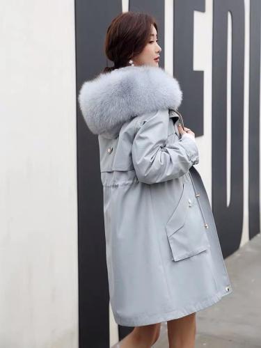 ZHG8131真狐狸毛领内胆可拆卸獭兔毛保暖派克服图片