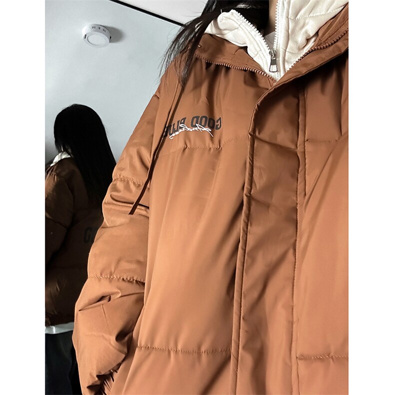 1506/MY106/P78面包服加厚连帽假两件宽松棉衣外套情侣棉服男5,男装棉衣,星座1506